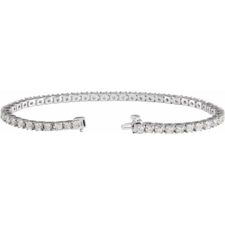 14K White Gold 4 CTW Lab-Grown Diamond Line 7 1/4" Bracelet