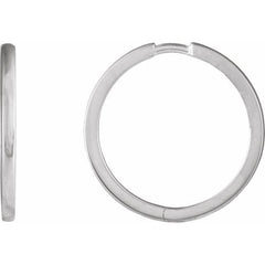 14K White Gold Hinged 20 mm Hoop Earrings