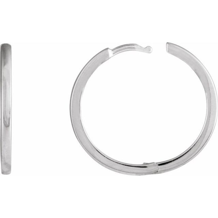 Platinum Hinged 20 mm Hoop Earrings