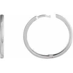 Sterling Silver Hinged 20 mm Hoop Earrings