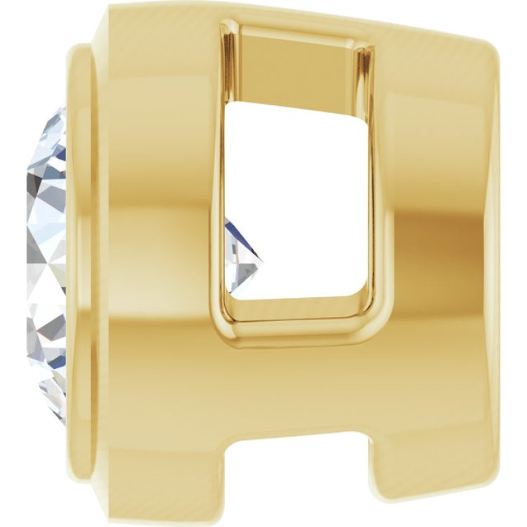 14K Yellow Gold 1/10 CT Natural Diamond Slide Pendant