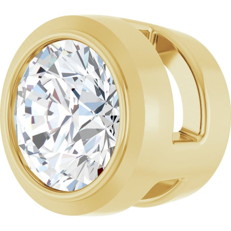 14K Yellow Gold 1/6 CT Natural Diamond Slide Pendant
