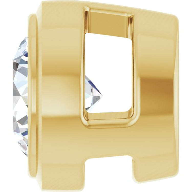 14K Yellow Gold 1/6 CT Natural Diamond Slide Pendant