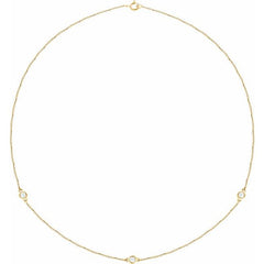 14K Yellow Gold 1/3 CTW Lab-Grown Diamond 3-Station 18" Necklace