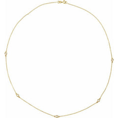 14K Yellow Gold 1/4 CTW Lab-Grown Diamond 5-Station 18" Necklace