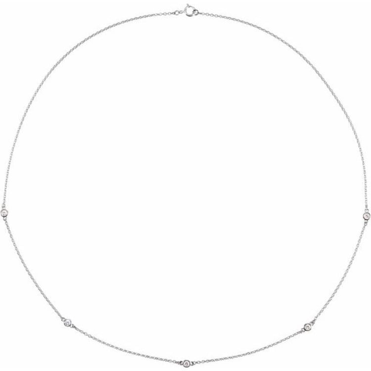 14K White Gold 1/4 CTW Lab-Grown Diamond 5-Station 18" Necklace