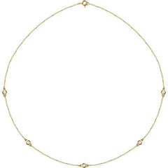 14K Yellow Gold 1/2 CTW Lab-Grown Diamond 5-Station 18" Necklace