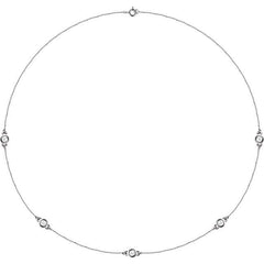 14K White Gold 3/4 CTW Lab-Grown Diamond 5-Station 18" Necklace