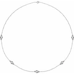 14K White Gold 1 CTW Lab-Grown Diamond 5-Station 18" Necklace