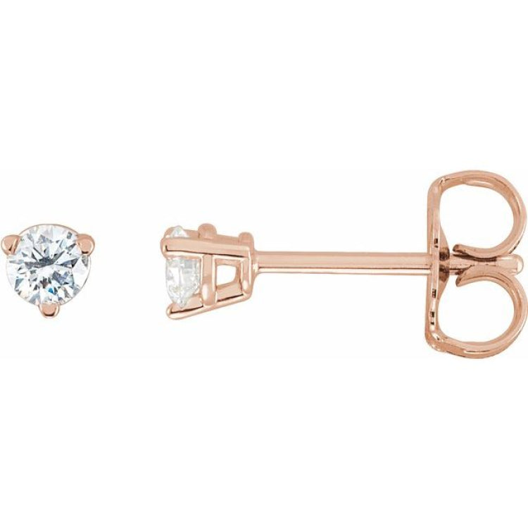 14K Rose Gold 1/5 CTW Natural Diamond Earrings