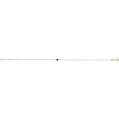 14K Rose Gold Lab-Grown Ruby Bezel-Set Solitaire 6 1/2-7 1/2" Bracelet