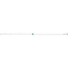 Platinum Natural Emerald Bezel-Set Solitaire 6 1/2-7 1/2" Bracelet