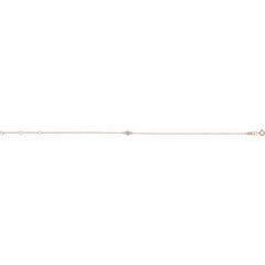 14K Rose Gold 1/10 CT Natural Diamond 6 1/2-7 1/2" Bracelet