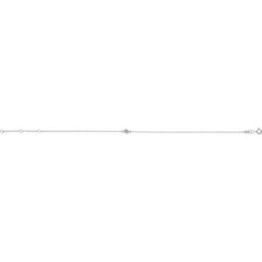 Sterling Silver Natural White Sapphire Bezel-Set Solitaire 6 1/2-7 1/2" Bracelet