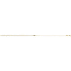 14K Yellow Gold Natural White Sapphire Bezel-Set Solitaire 6 1/2-7 1/2" Bracelet