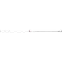Platinum Natural Pink Tourmaline Bezel-Set Solitaire 6 1/2-7 1/2" Bracelet