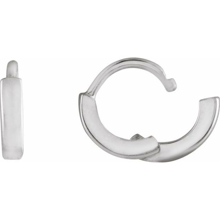 14K White Gold Hinged 8 mm Hoop Earring