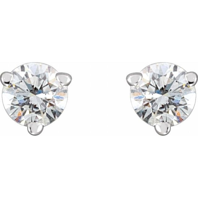 14K White Gold .03 CTW Natural Diamond Earrings