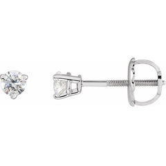 14K White Gold 1/8 CTW Natural Diamond Earrings