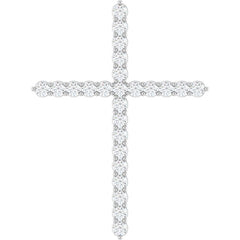 Platinum 1 CTW Natural Diamond Cross Pendant