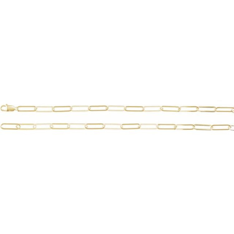 14K Yellow Gold 6.2 mm Paperclip-Style 20" Chain