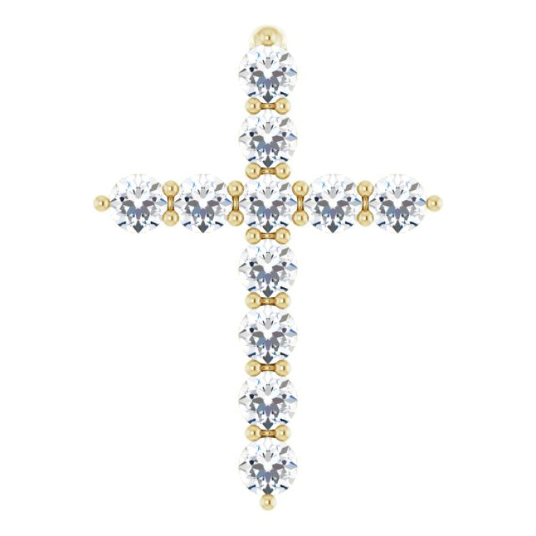 14K Yellow Gold 1/4 CTW Lab-Grown Diamond Cross Pendant
