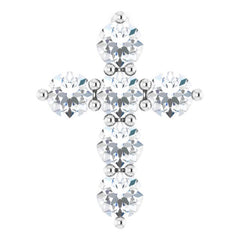 14K White Gold 1/4 CTW Lab-Grown Diamond Cross Pendant