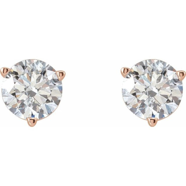 14K Rose Gold 1 CTW Lab-Grown Diamond Earrings