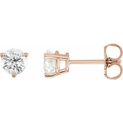 14K Rose Gold 3/4 CTW Lab-Grown Diamond Earrings