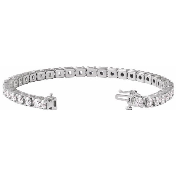 14K White Gold 9 CTW Lab-Grown Diamond Line 7 1/4" Bracelet