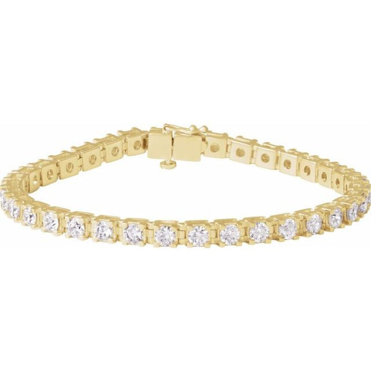 14K Yellow Gold 7 CTW Lab-Grown Diamond Line 7 1/4" Bracelet