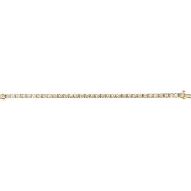 14K Yellow Gold 7 CTW Lab-Grown Diamond Line 7 1/4" Bracelet