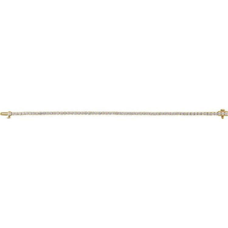 14K Yellow Gold 4 CTW Lab-Grown Diamond Line 7" Bracelet
