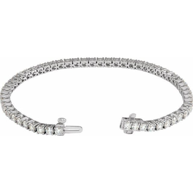 14K White Gold 5 CTW Lab-Grown Diamond Line 7" Bracelet