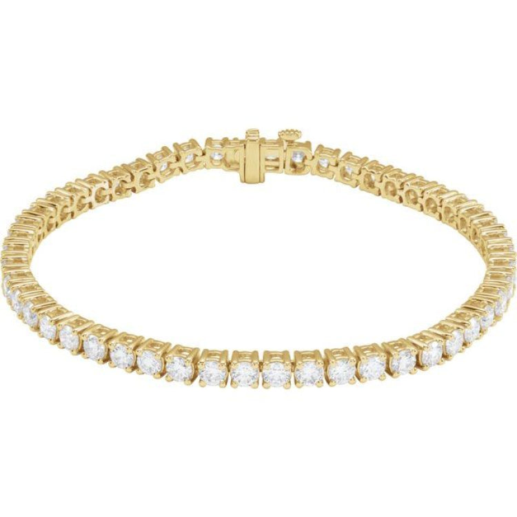 14K Yellow Gold 6 CTW Lab-Grown Diamond Line 7" Bracelet