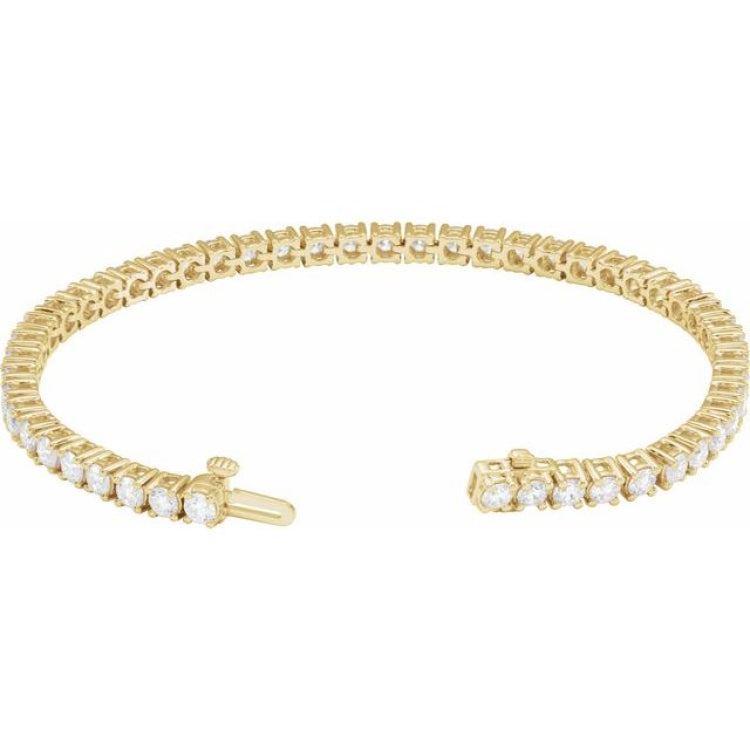 14K Yellow Gold 6 CTW Lab-Grown Diamond Line 7" Bracelet