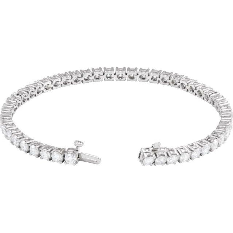 14K White Gold 7 CTW Lab-Grown Diamond Line 7" Bracelet