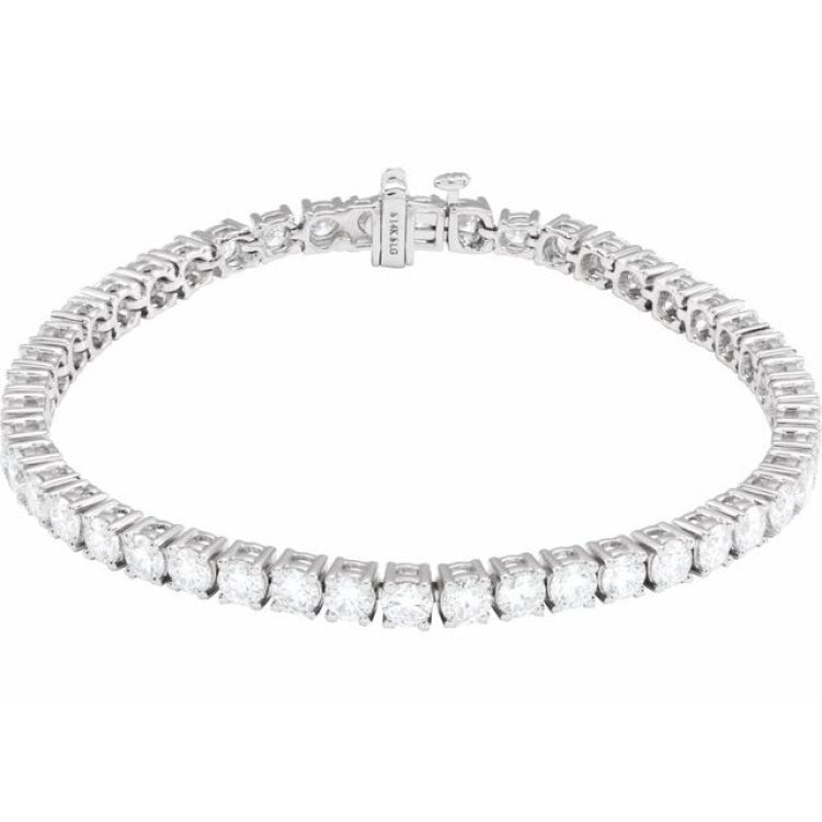 14K White Gold 8 CTW Lab-Grown Diamond Line 7" Bracelet