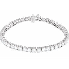 14K White Gold 8 CTW Lab-Grown Diamond Line 7" Bracelet