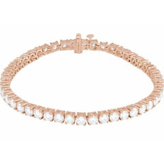 14K Rose Gold 8 CTW Lab-Grown Diamond Line 7" Bracelet