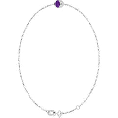 14K White Gold Natural Amethyst 6 1/2-7 1/2" Bracelet