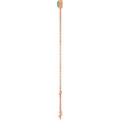 14K Rose Gold Natural Emerald 6 1/2-7 1/2" Bracelet