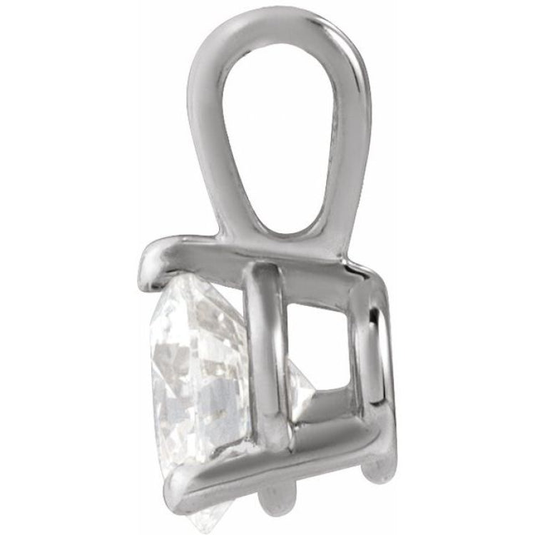 14K White Gold 1/3 CT Lab-Grown Diamond Pendant
