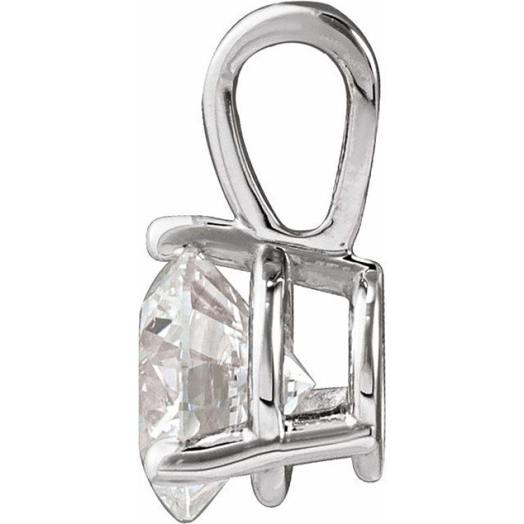 Sterling Silver 5/8 CT Lab-Grown Diamond Pendant