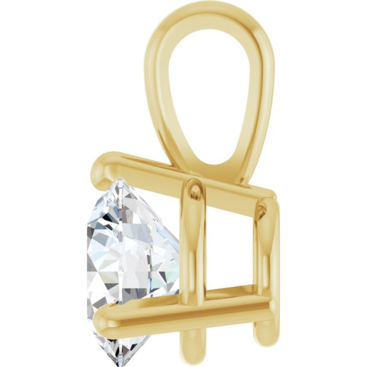 14K Yellow Gold 3/4 CT Lab-Grown Diamond Pendant