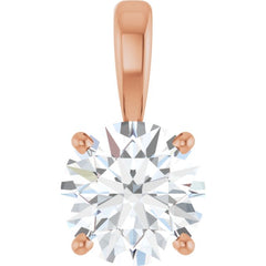 14K Rose Gold 1 1/4 CT Lab-Grown Diamond Pendant