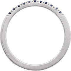 14K White Gold Lab-Grown Blue Sapphire Stackable Ring