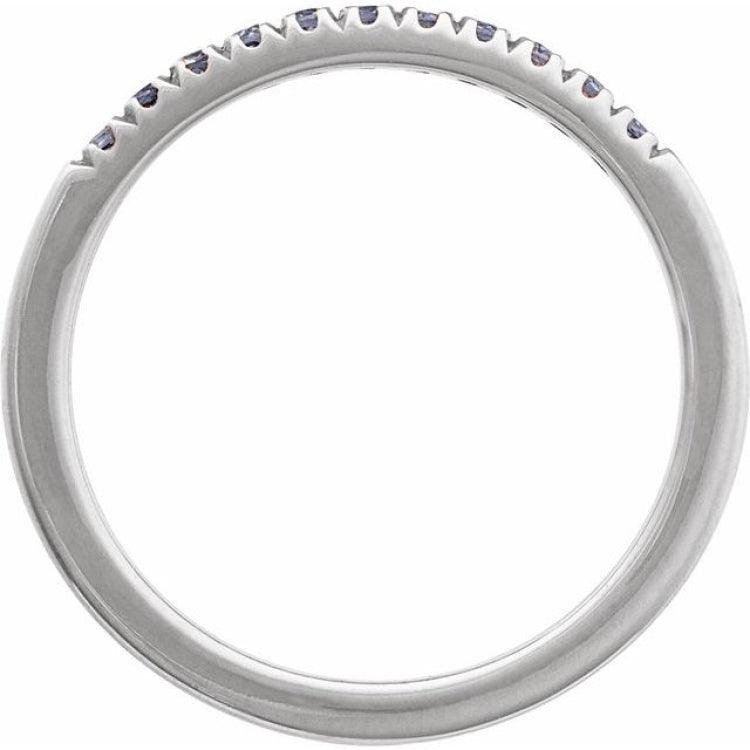 14K White Gold Natural Alexandrite Stackable Ring
