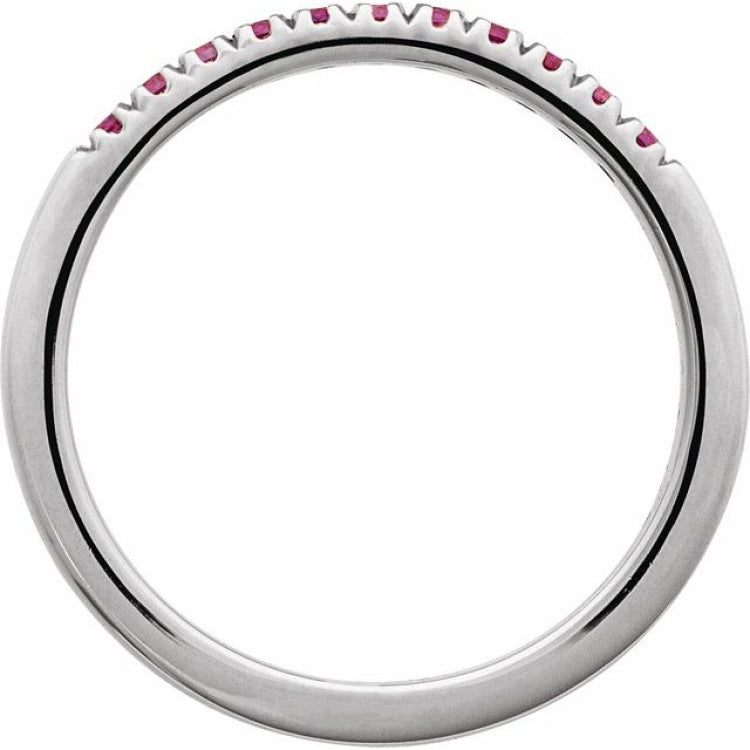 Sterling Silver Lab-Grown Ruby Stackable Ring