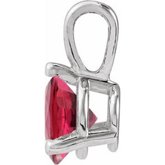 14K White Gold Lab-Grown Ruby Pendant